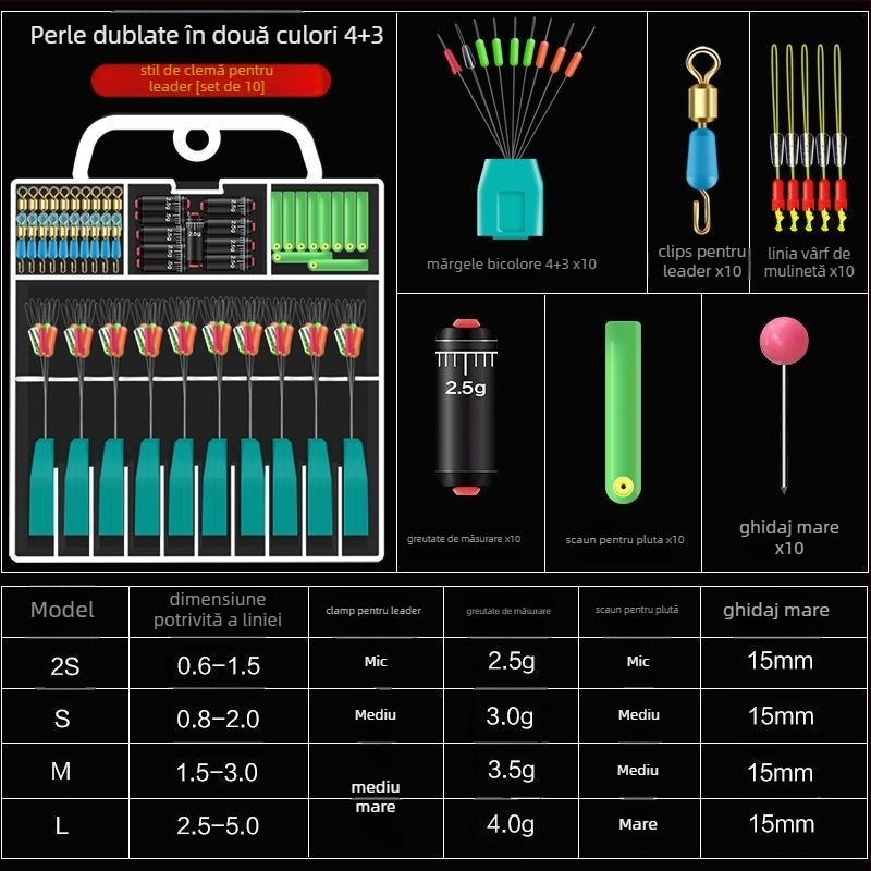 Set Space Bean din silicon pentru linia principală - pachet complet de accesorii pentru pescuit avansat