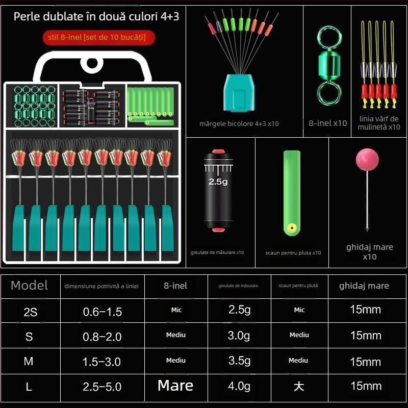 Set Space Bean din silicon pentru linia principală - pachet complet de accesorii pentru pescuit avansat