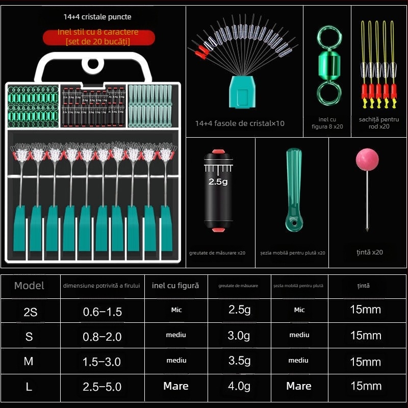 Set Space Bean din silicon pentru linia principală - pachet complet de accesorii pentru pescuit avansat