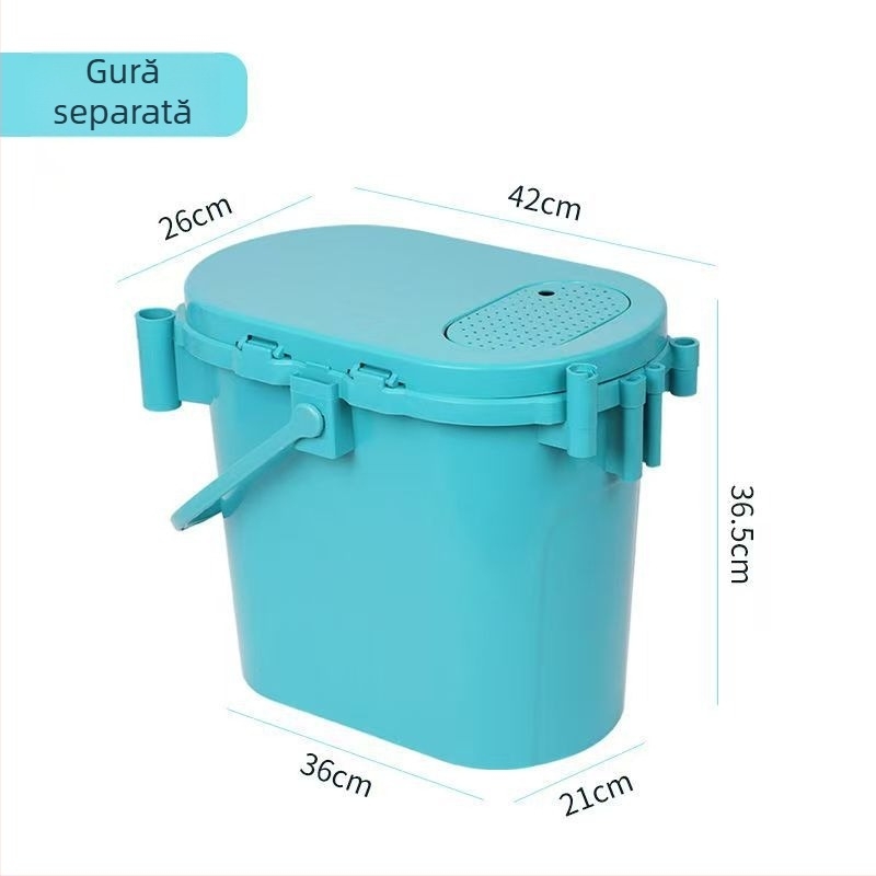Găleată de pescuit multifuncțională cu tavă pentru momeli, formă ovală, corp îngroșat tare, din plastic, 1,6 kg