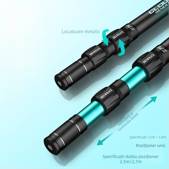 Benno bară pentru plasă de pescuit din fibră de carbon – ultraușoară, ultrarezistentă, telescopică, set doar cu bara