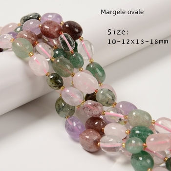 Mărg He de cristal cilindrice cu finisaj mat – amestec variat de cristale, marcă Kelingna/ YMJ, stil: val marin, mărgele rotunde