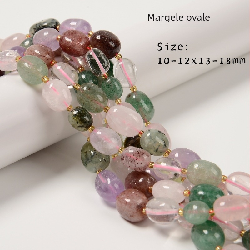 Mărg He de cristal cilindrice cu finisaj mat – amestec variat de cristale, marcă Kelingna/ YMJ, stil: val marin, mărgele rotunde