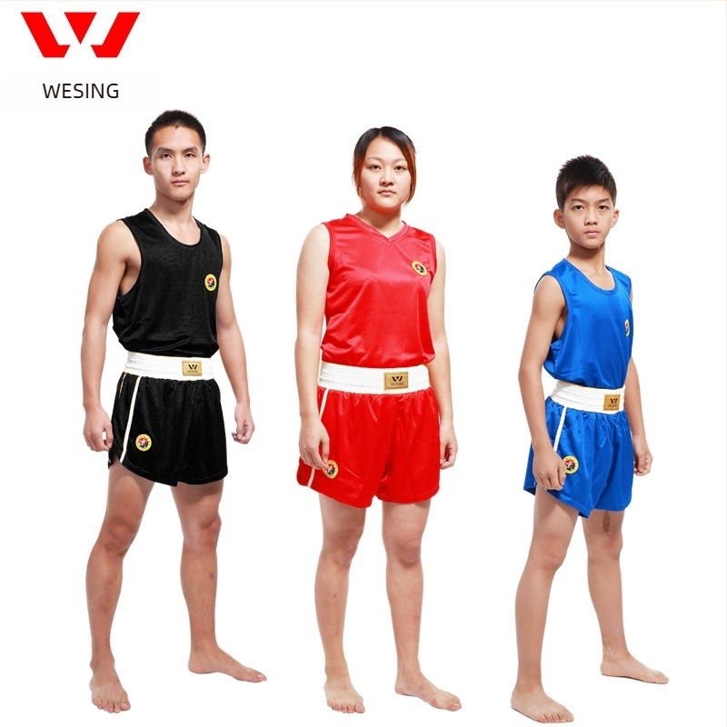 Costum Sanda unisex pentru antrenament, uscat rapid, mâneci scurte, țesătură poliester-spandex