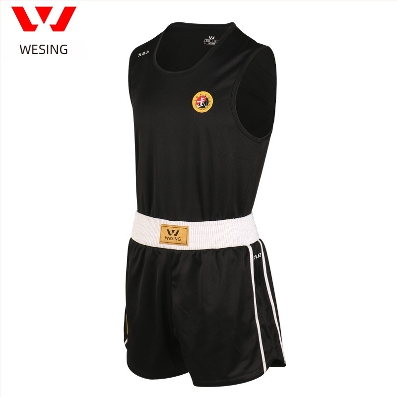 Costum Sanda unisex pentru antrenament, uscat rapid, mâneci scurte, țesătură poliester-spandex