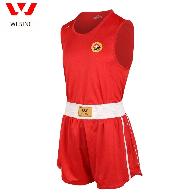 Costum Sanda unisex pentru antrenament, uscat rapid, mâneci scurte, țesătură poliester-spandex