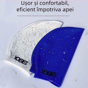 Pălărie de înot din silicon, impermeabilă, cu protecție pentru urechi – fără strângere, pentru adulți