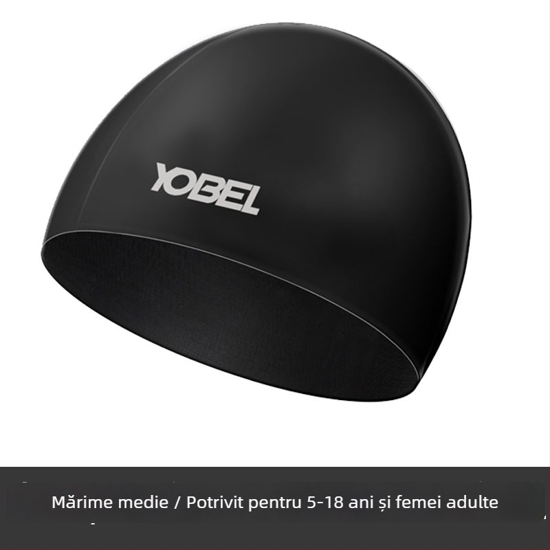 Pălărie de înot din silicon, impermeabilă, cu protecție pentru urechi – fără strângere, pentru adulți