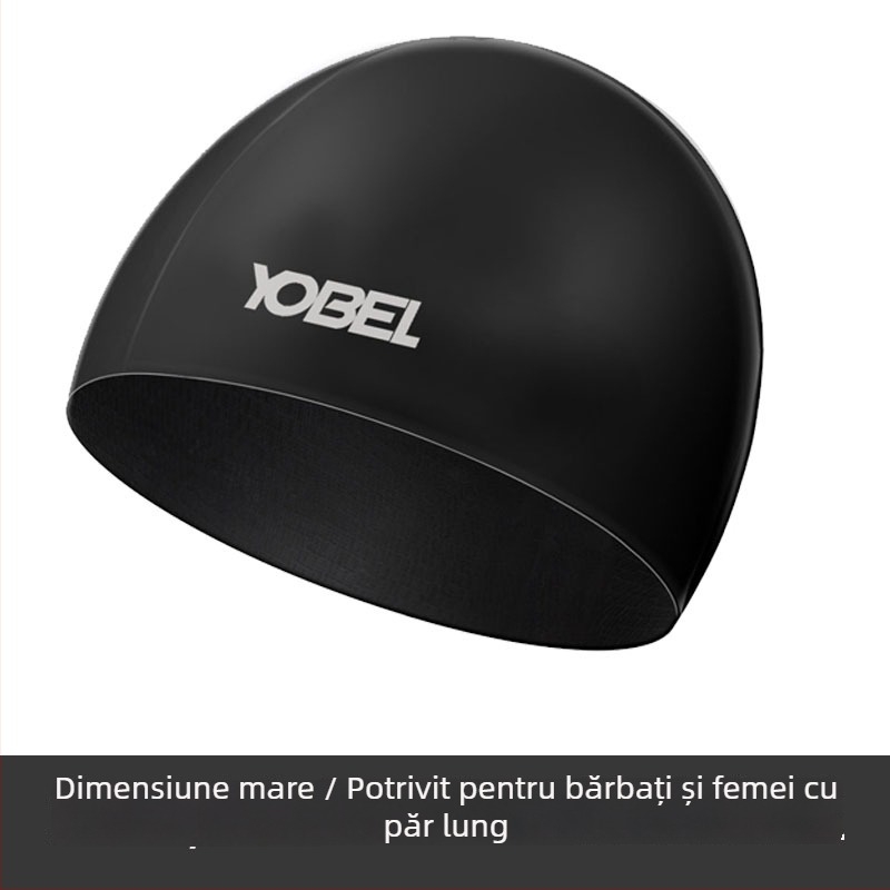 Pălărie de înot din silicon, impermeabilă, cu protecție pentru urechi – fără strângere, pentru adulți