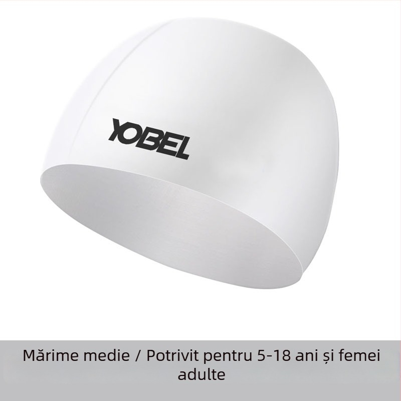 Pălărie de înot din silicon, impermeabilă, cu protecție pentru urechi – fără strângere, pentru adulți