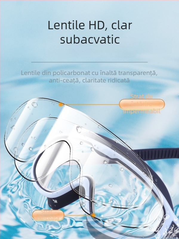 Ochelari de înot pentru adulți, cu lentile PC anti-ceață