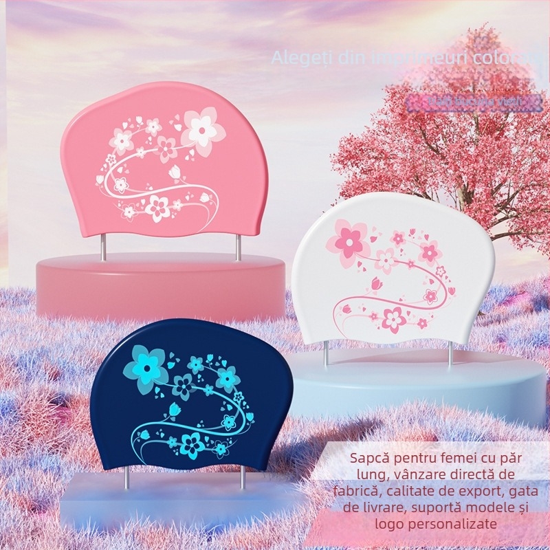 Cască de înot pentru femei cu păr lung (Silicon; Rezistent la apă; Model imprimat; Adulți; Brand privat autorizat)