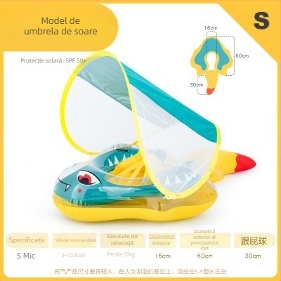 Inel de înot pentru copii, în formă de manta, inel gonflabil pentru apă, model desen animat, PVC ecologic, grosime 0,35