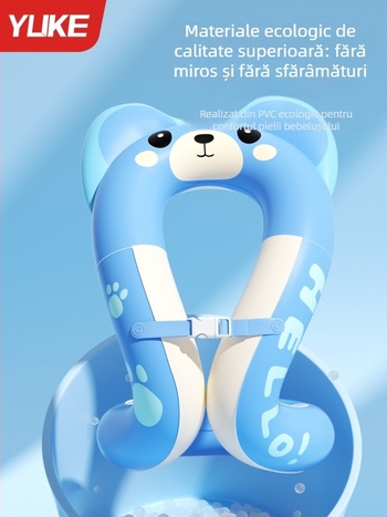 Inel de înot pentru copii cu două camere de aer, protecție împotriva înecării, model desen animat, PVC ecologic