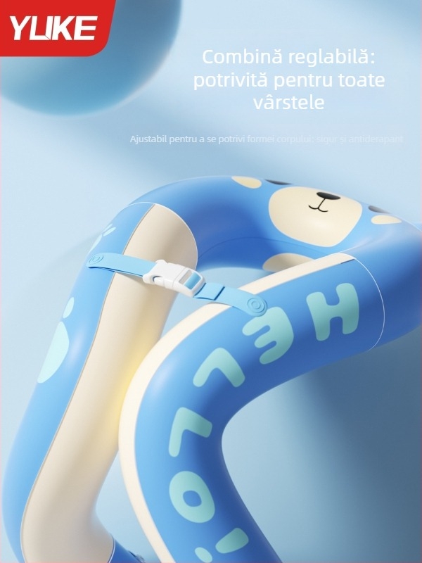 Inel de înot pentru copii cu două camere de aer, protecție împotriva înecării, model desen animat, PVC ecologic