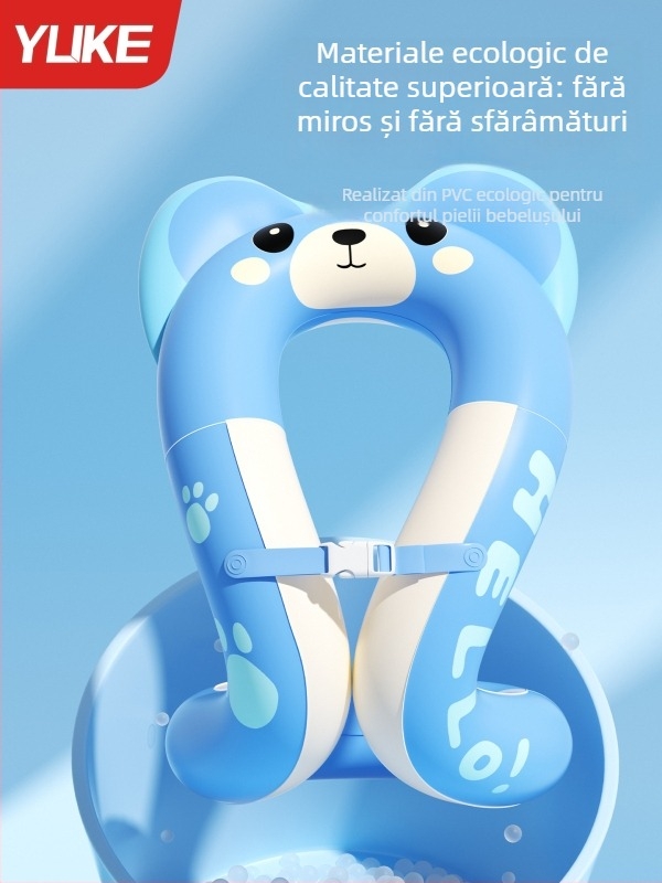 Inel de înot pentru copii cu două camere de aer, protecție împotriva înecării, model desen animat, PVC ecologic