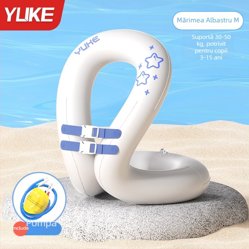 Inel de înot pentru copii cu două camere de aer, protecție împotriva înecării, model desen animat, PVC ecologic