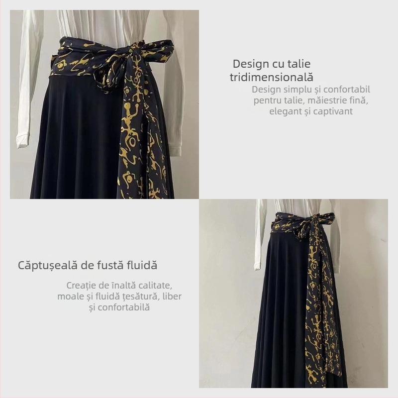 Costum de dans etnic mongol pentru femei, țesătură Spandex, conținut 95%+, lansare vară 2023, pentru reprezentații adulți și practică la examene