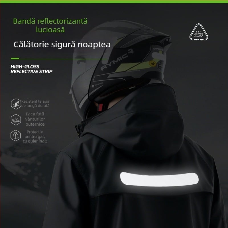 Set de ploaie pentru adulți — palton de ploaie cu design separat, unisex pentru bicicletă electrică/motocicletă, țesătură PVC cu strat adeziv PVC impermeabil