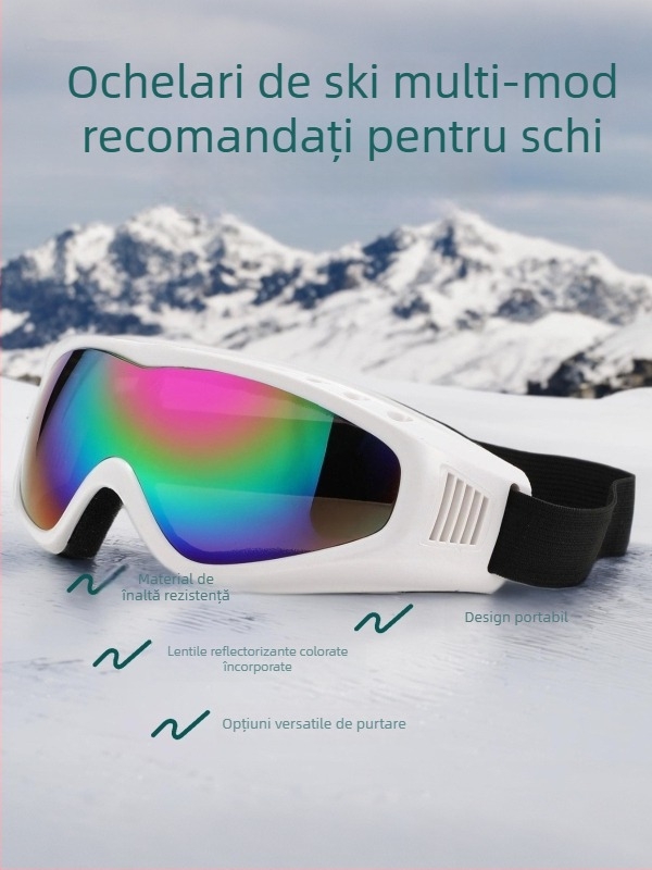 Ochelari de schi pentru aventuri montane, protecție împotriva vântului și nisipului, material PC, pentru adulți