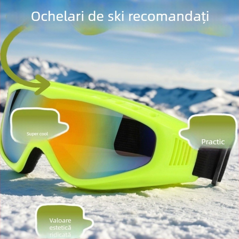 Ochelari de schi pentru aventuri montane, protecție împotriva vântului și nisipului, material PC, pentru adulți