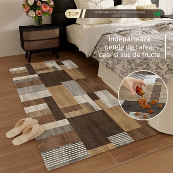 Covor nou, modern pentru dormitor, din poliester cu imprimare digitală, potrivit pentru dormitor și birou, decor minimalist