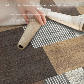 Covor nou, modern pentru dormitor, din poliester cu imprimare digitală, potrivit pentru dormitor și birou, decor minimalist
