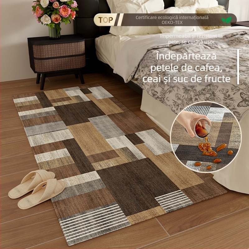 Covor nou, modern pentru dormitor, din poliester cu imprimare digitală, potrivit pentru dormitor și birou, decor minimalist