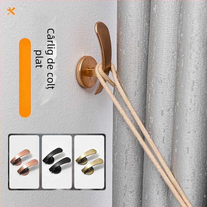 Cârlig pentru perdea, unghi plat, aliaj de zinc