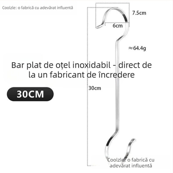Cuier din oțel inoxidabil, pentru bucătărie și baie, cuier simplu, design modern, încărcare 5–10 kg, 1 piesă