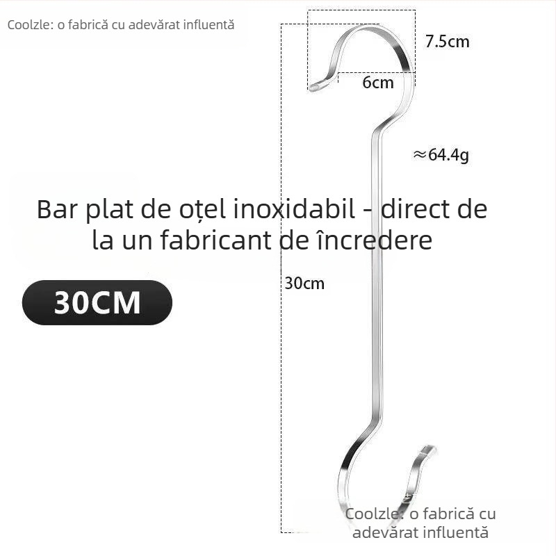 Cuier din oțel inoxidabil, pentru bucătărie și baie, cuier simplu, design modern, încărcare 5–10 kg, 1 piesă