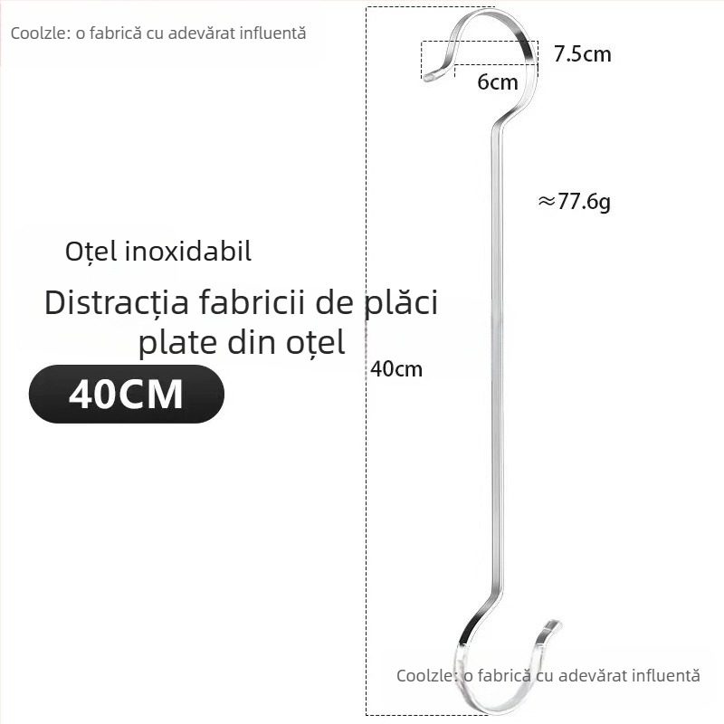 Cuier din oțel inoxidabil, pentru bucătărie și baie, cuier simplu, design modern, încărcare 5–10 kg, 1 piesă