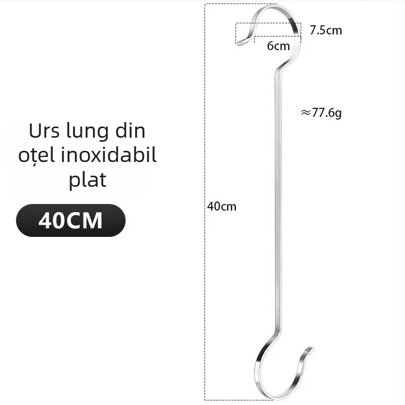 Cuier din oțel inoxidabil, pentru bucătărie și baie, cuier simplu, design modern, încărcare 5–10 kg, 1 piesă