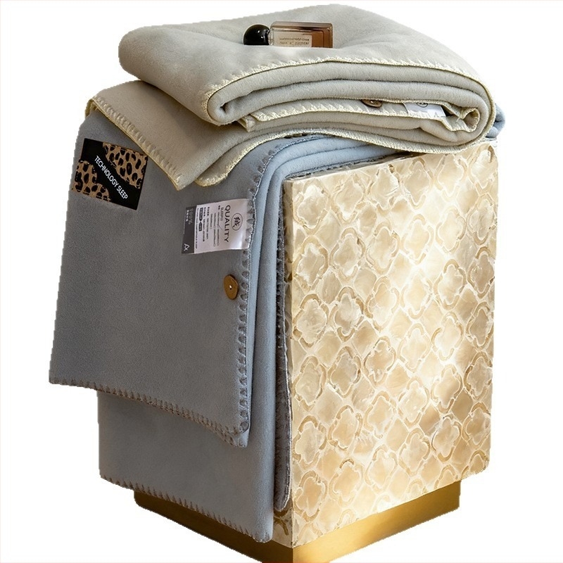 Cuvertură-șal din poliester, 500–799 g, culoare solidă, stil lux lejer, pentru toate sezoanele