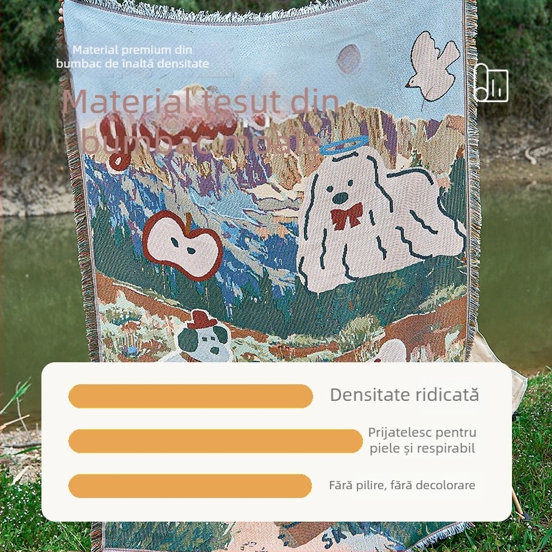 Husă pentru canapea cu ilustrație de desene animate, potrivită pentru canapele secționale, protecție împotriva prafului pentru toate anotimpurile