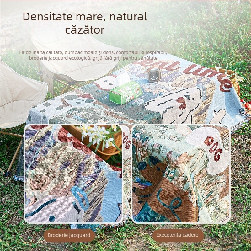 Husă pentru canapea cu ilustrație de desene animate, potrivită pentru canapele secționale, protecție împotriva prafului pentru toate anotimpurile