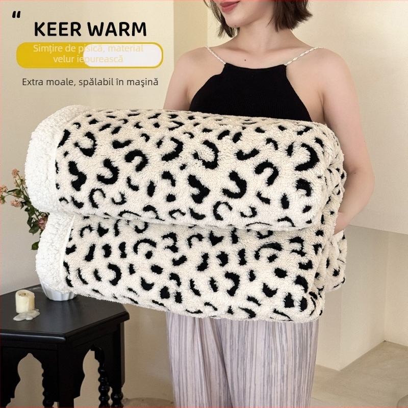 Pătură cu model geometric din poliester, 500–799 g, stil minimalist modern