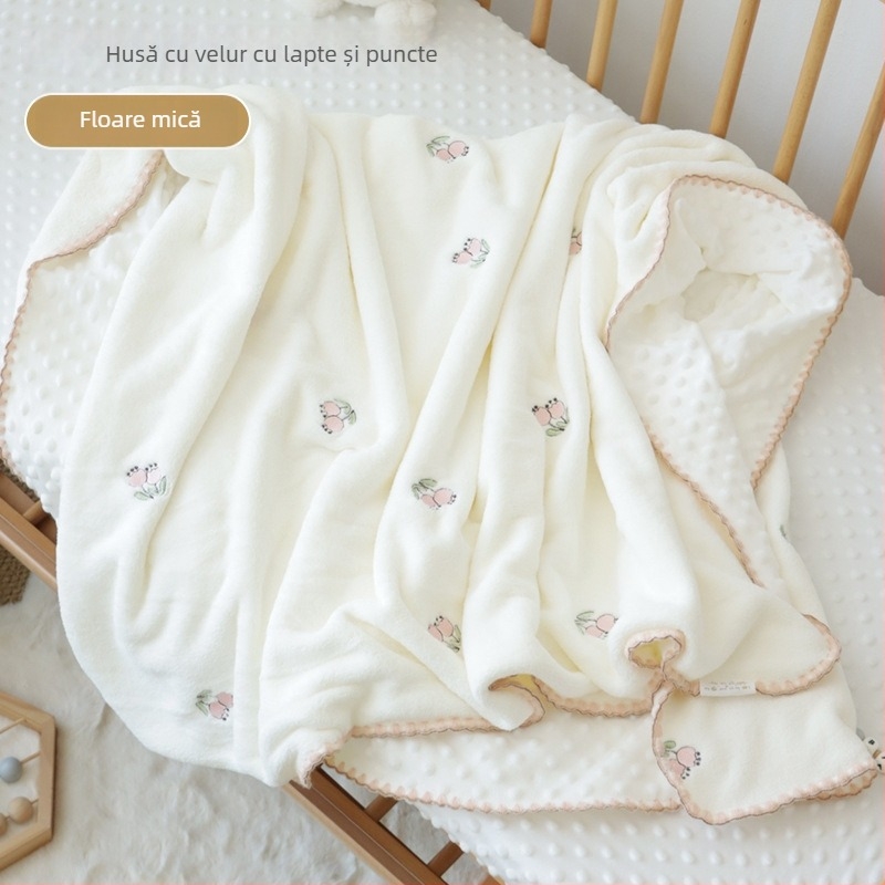 Pătură Velvet lapte, fibre poliester, 1000–1500 g, patru anotimpuri, model 20799288158