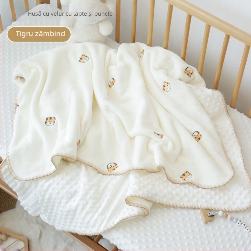 Pătură Velvet lapte, fibre poliester, 1000–1500 g, patru anotimpuri, model 20799288158