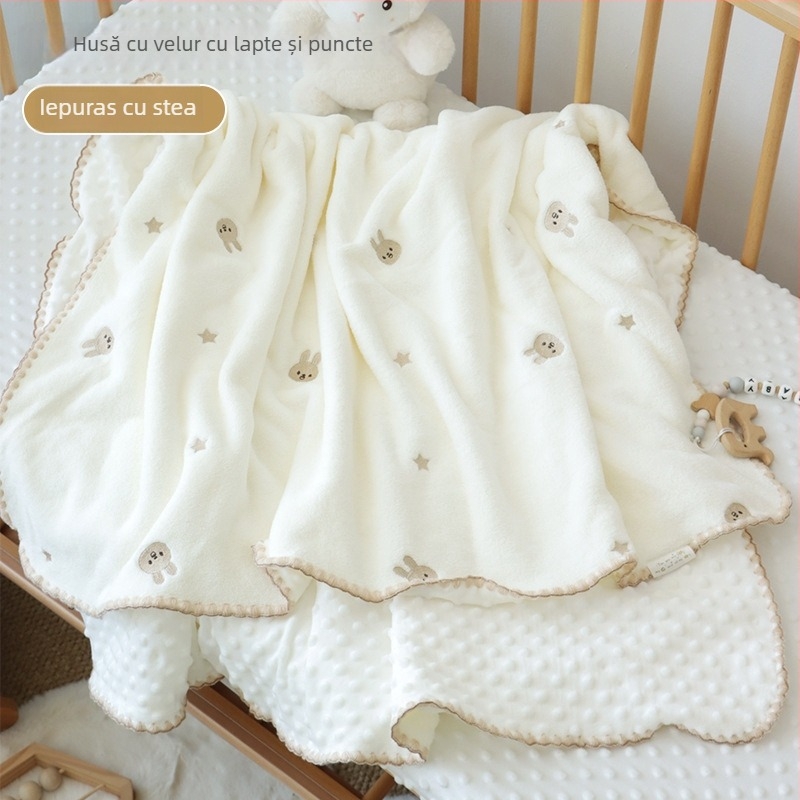 Pătură Velvet lapte, fibre poliester, 1000–1500 g, patru anotimpuri, model 20799288158