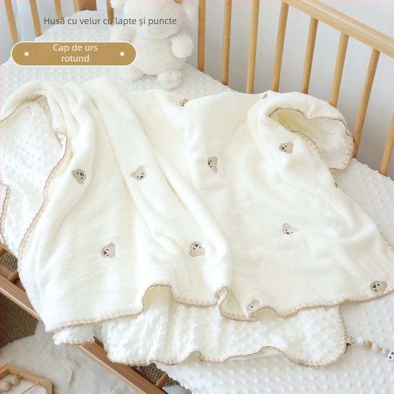 Pătură Velvet lapte, fibre poliester, 1000–1500 g, patru anotimpuri, model 20799288158