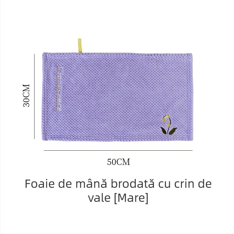 Prosop de mână, That blue, poliester, 80–100 g, 16 fire, broderie, jacquard
