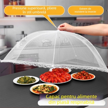 Capac pliabil pentru alimente din plasă metalică — protecție împotriva muștelor, multifuncțional, design modern
