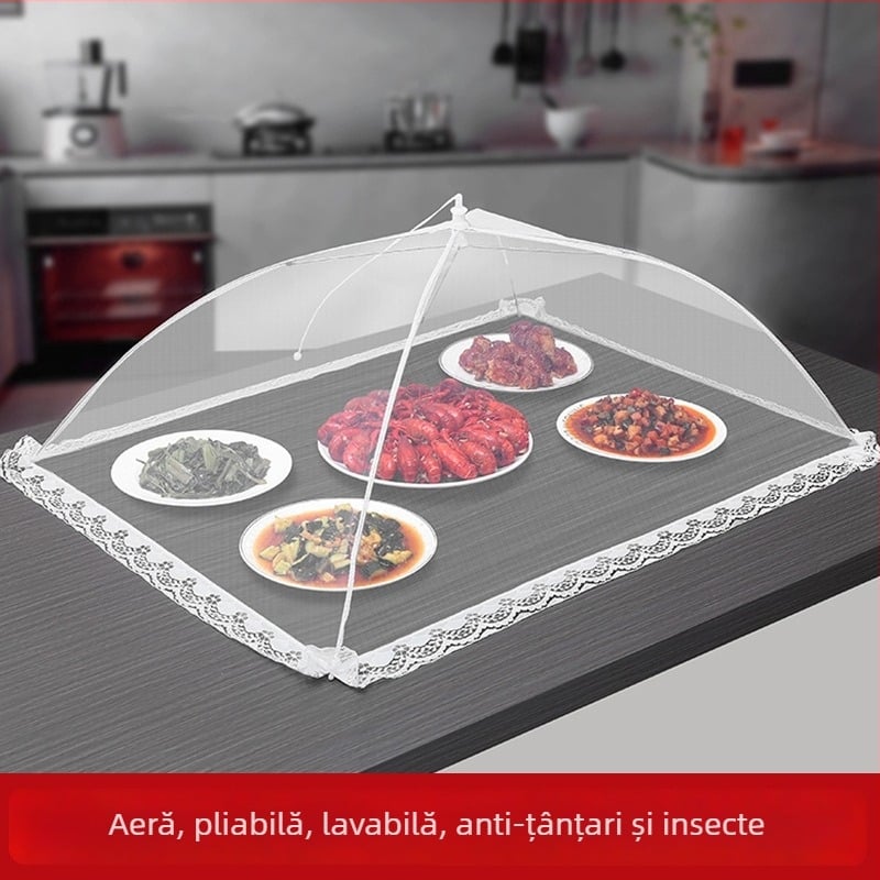 Capac pliabil pentru alimente din plasă metalică — protecție împotriva muștelor, multifuncțional, design modern