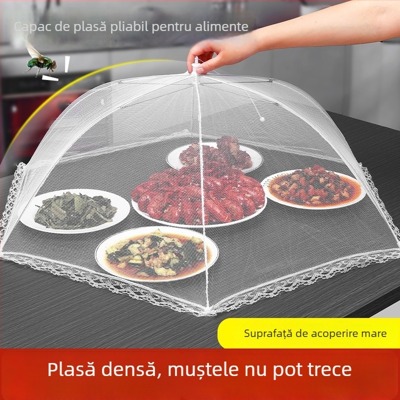 Capac pliabil pentru alimente din plasă metalică — protecție împotriva muștelor, multifuncțional, design modern