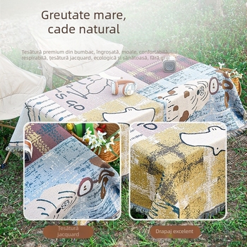 Saltea de picnic pentru exterior și pătură de camping, țesătură tricotată, patru sezoane, husă pentru canapea și pătură de relaxare