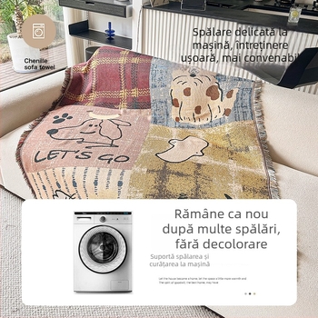 Saltea de picnic pentru exterior și pătură de camping, țesătură tricotată, patru sezoane, husă pentru canapea și pătură de relaxare