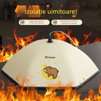Purple Charm Workshop Capac pliabil izolat pentru alimente – gabardin + folie de aluminiu, stil modern, multifuncțional, izolație, protecție împotriva prafului