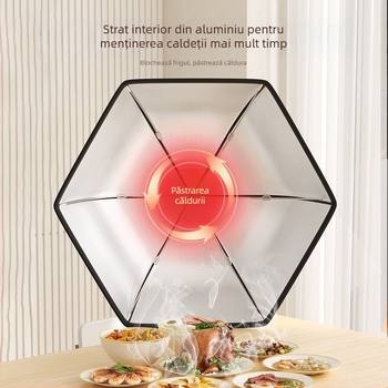 Purple Charm Workshop Capac pliabil izolat pentru alimente – gabardin + folie de aluminiu, stil modern, multifuncțional, izolație, protecție împotriva prafului