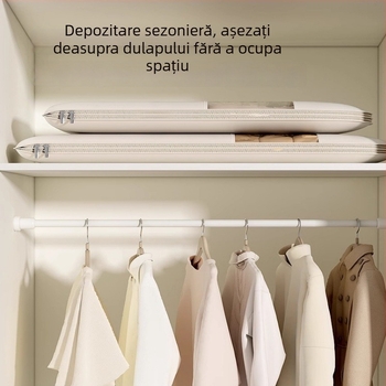 Sac transparent pentru haine, protecție împotriva prafului și umidității, depozitare sezonieră în garderobă, pentru jachete de puf